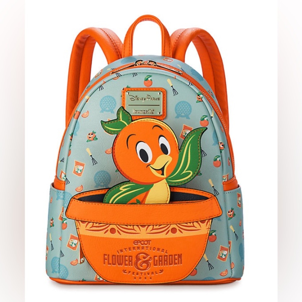 Disney Parks Orange Bird Loungefly Mini Backpack Flower & Garden Epcot NWT - Picture 1 of 7
